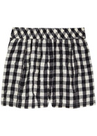 Free People Checked Seersucker Shorts Black And White
