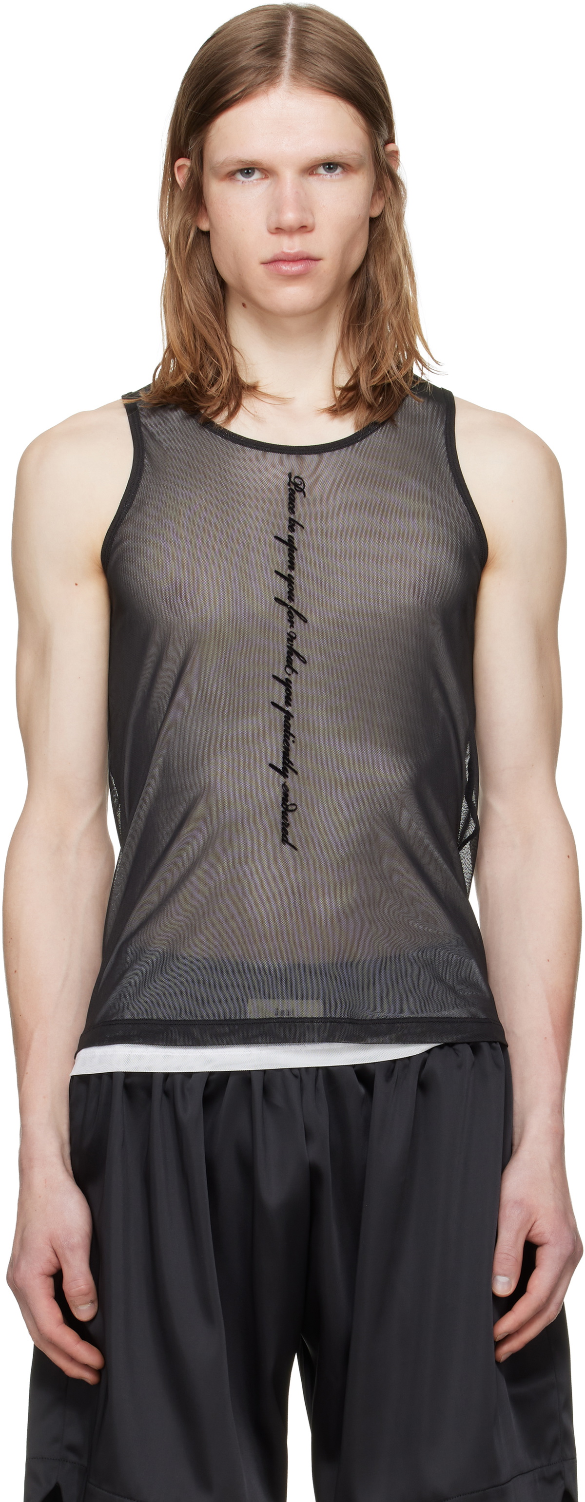 GmbH Black Mesh Tank Top