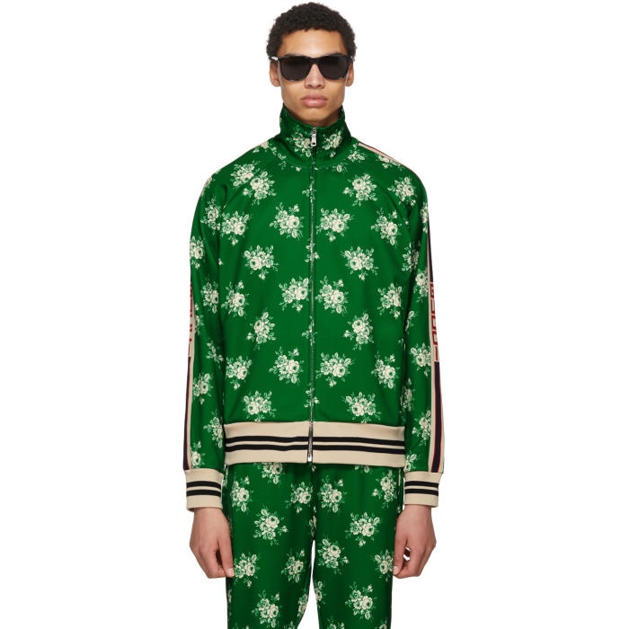 Photo: Gucci Green Floral Logo Track Jacket 