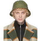 Dries Van Noten Green Quilted Bucket Hat