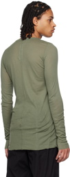 Rick Owens Khaki Crewneck Long Sleeve T-Shirt
