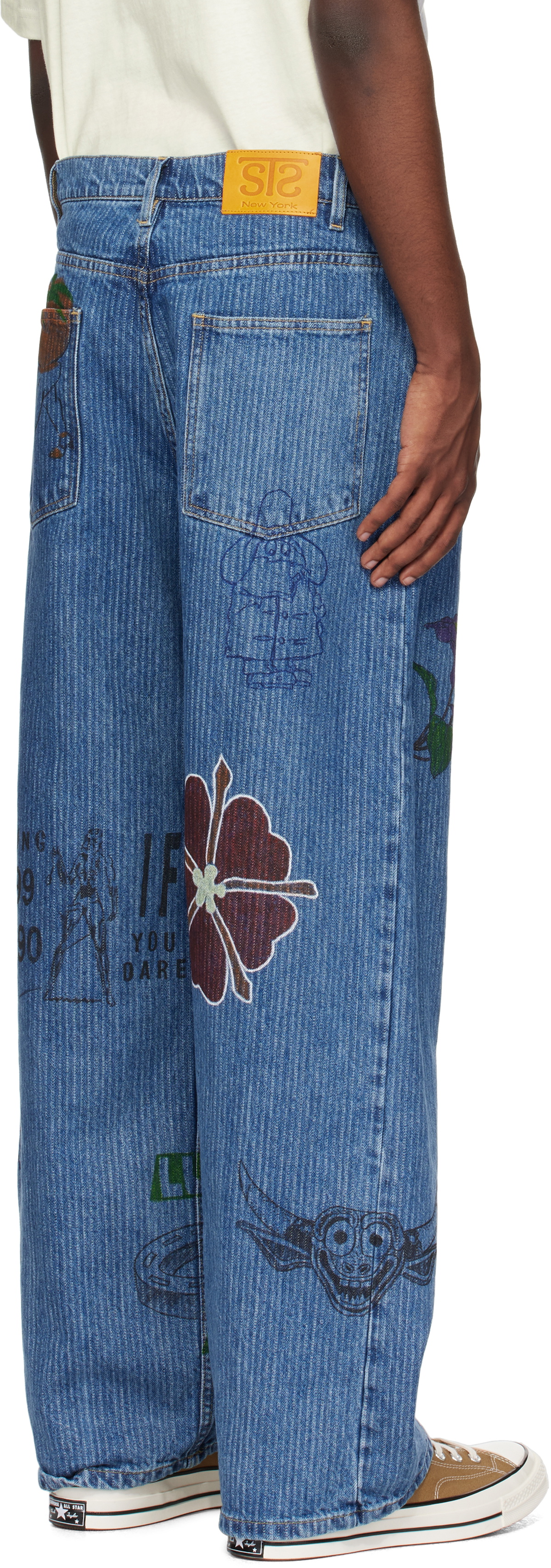 Small Talk Studio SSENSE Exclusive Blue Hand Drawn Jeans