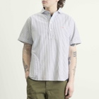 Danton Men's Round Collar Pull Over Shirt in Navy/White Stripe