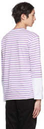 COMME des GARÇONS PLAY White & Purple Heart Long Sleeve T-Shirt
