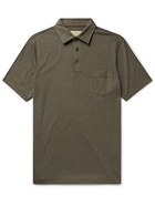 PURDEY - Stretch-Cotton and TENCEL-Blend Piqué Polo Shirt - Green