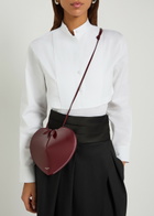 Alaïa Le Couer Glossed Leather Cross-body bag - Burgundy - One Size