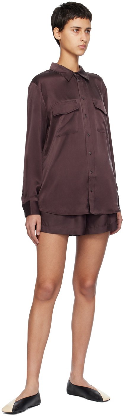 Silk Laundry Brown Boyfriend Shirt