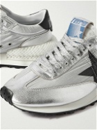 Golden Goose - Marathon Metallic Leather-Trimmed Ripstop Sneakers - White