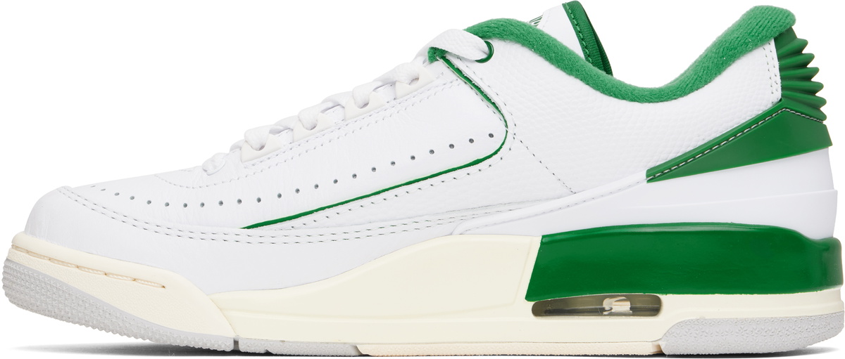 Nike Jordan White & Green Jordan 2/3 Sneakers