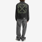 Off-White Men's Diagonal Outline Denim Jacket in Vintage Black