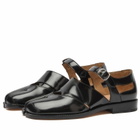 Maison Margiela Women's Tabi Leather Sandals in Black