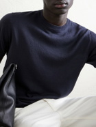 Altea - Linen and Cotton-Blend T-Shirt - Blue