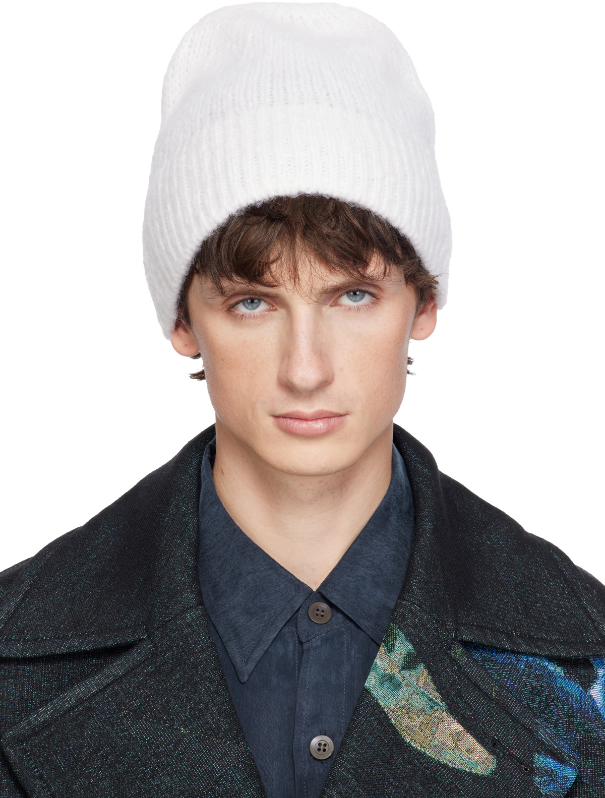 DRIES VAN NOTEN ブラックセルフタイビーニー Dries Van Noten Brown Alpaca Blend Beanie Dries Van Noten