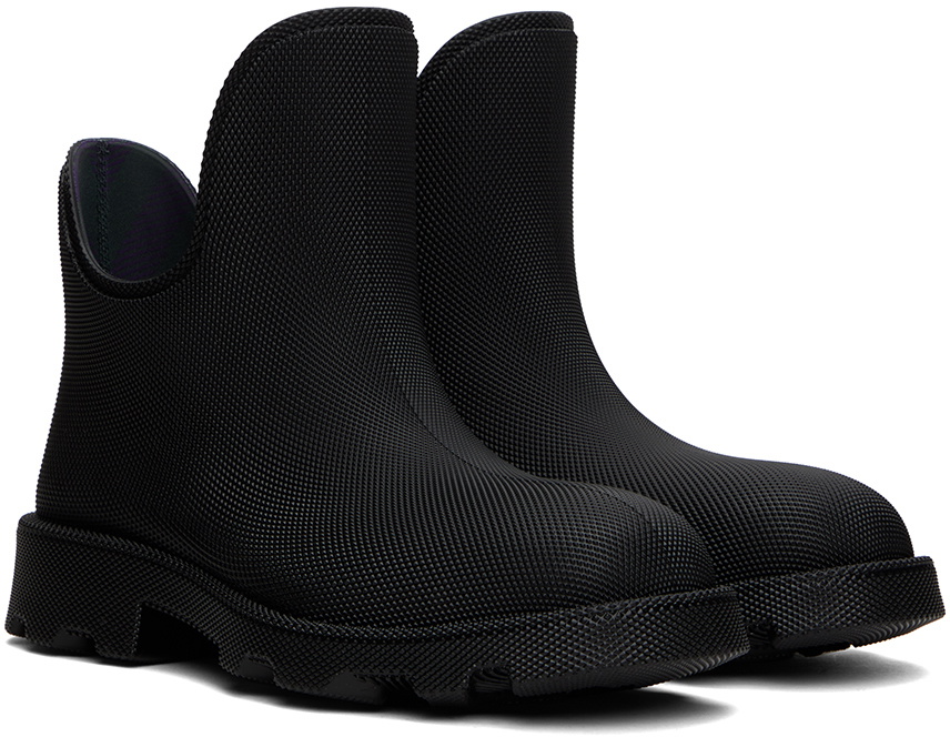 Burberry Black Rubber Marsh Low Boots Burberry