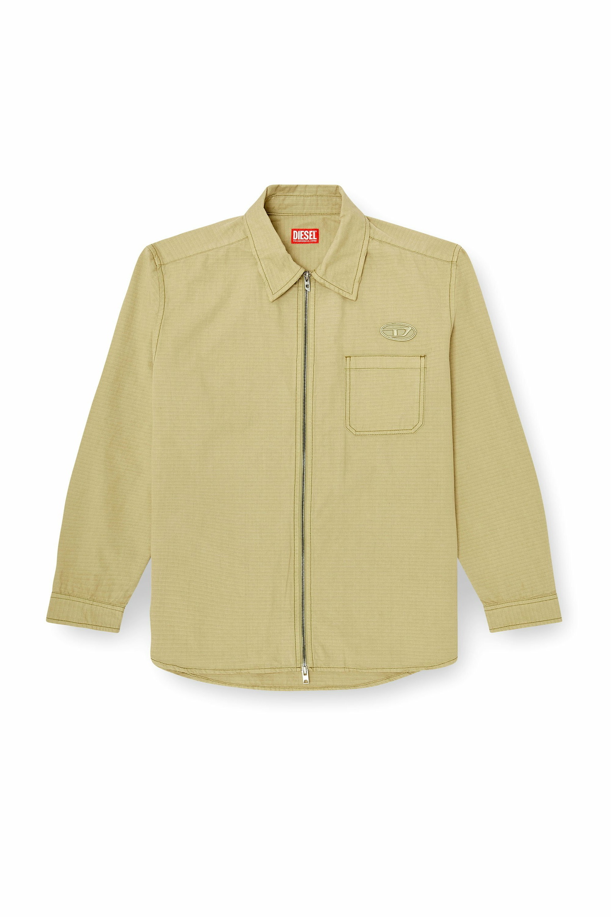 DIESEL トップス Diesel Ripstop shirt with zip closure - Shirts Mens in Beige Diesel