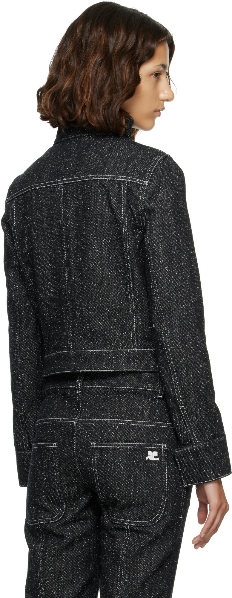 Courrèges Black Denim Tweed Jacket