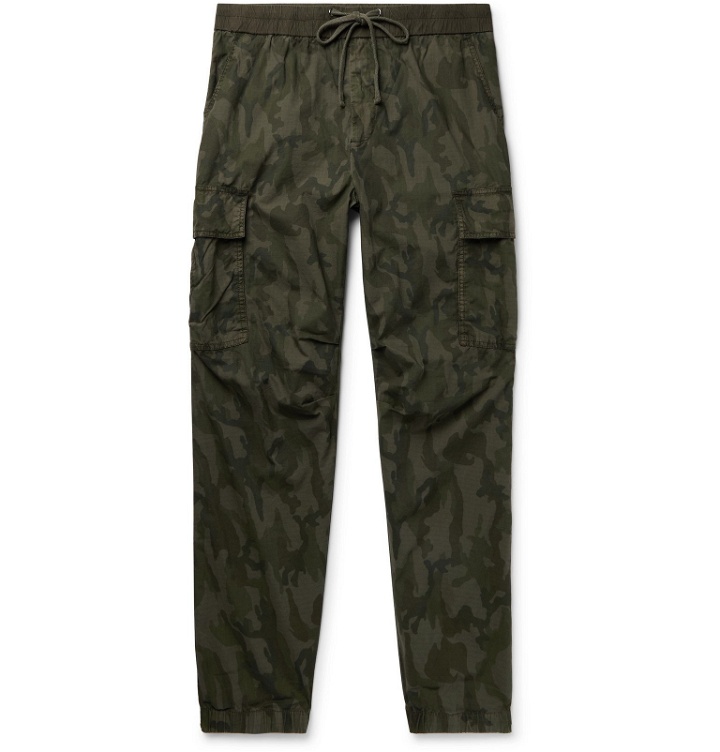 Photo: James Perse - Tapered Camouflage-Print Cotton-Ripstop Cargo Trousers - Green