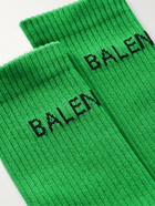 Balenciaga - Logo-Jacquard Ribbed Cotton-Blend Socks - Green