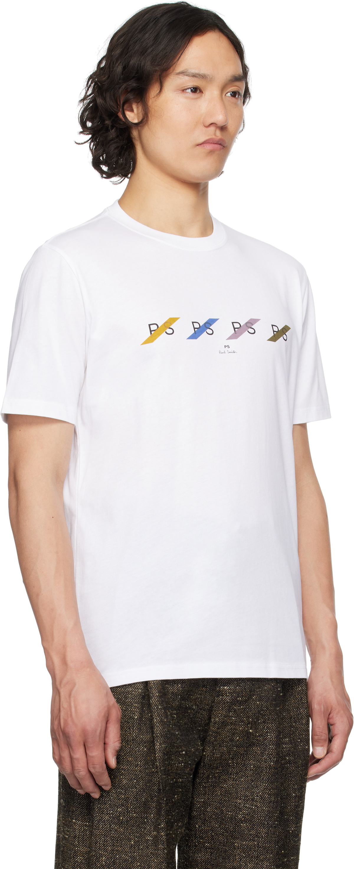 PS by Paul Smith White 'PS' Row Multi T-shirt