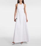 Adriana Degreas Halterneck cotton-blend maxi dress