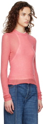 Victoria Beckham Pink Embroidered Crewneck