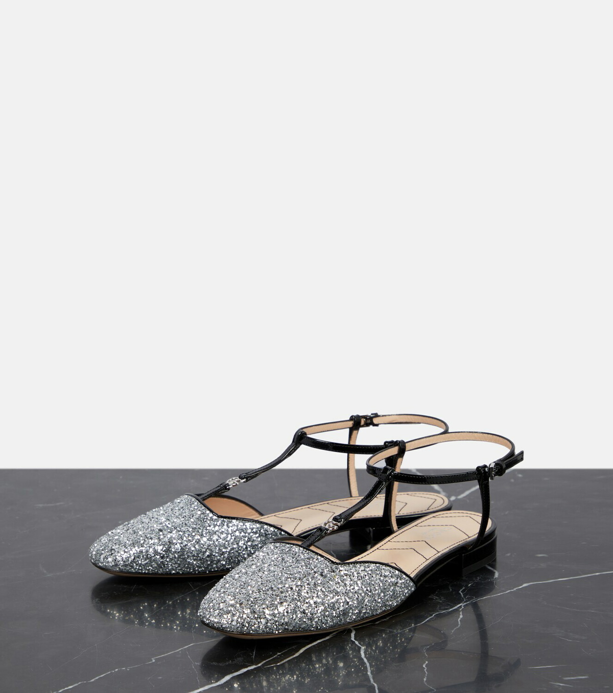 Gucci Double GG embellished ballet flats