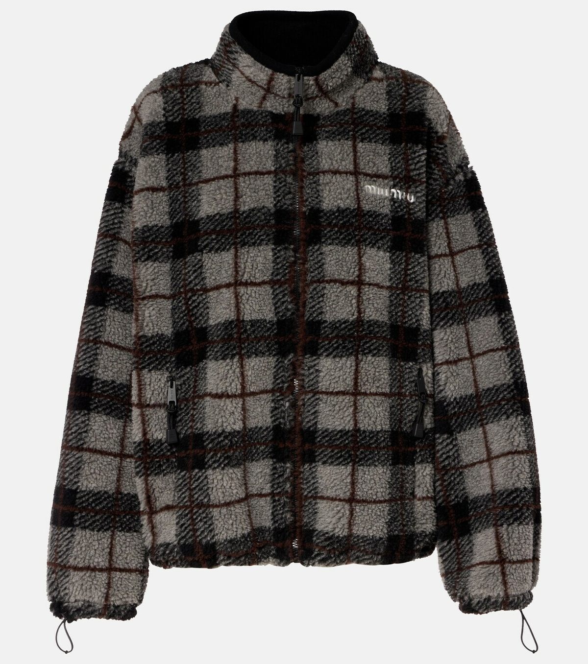 Miu Miu Checked teddy jacket
