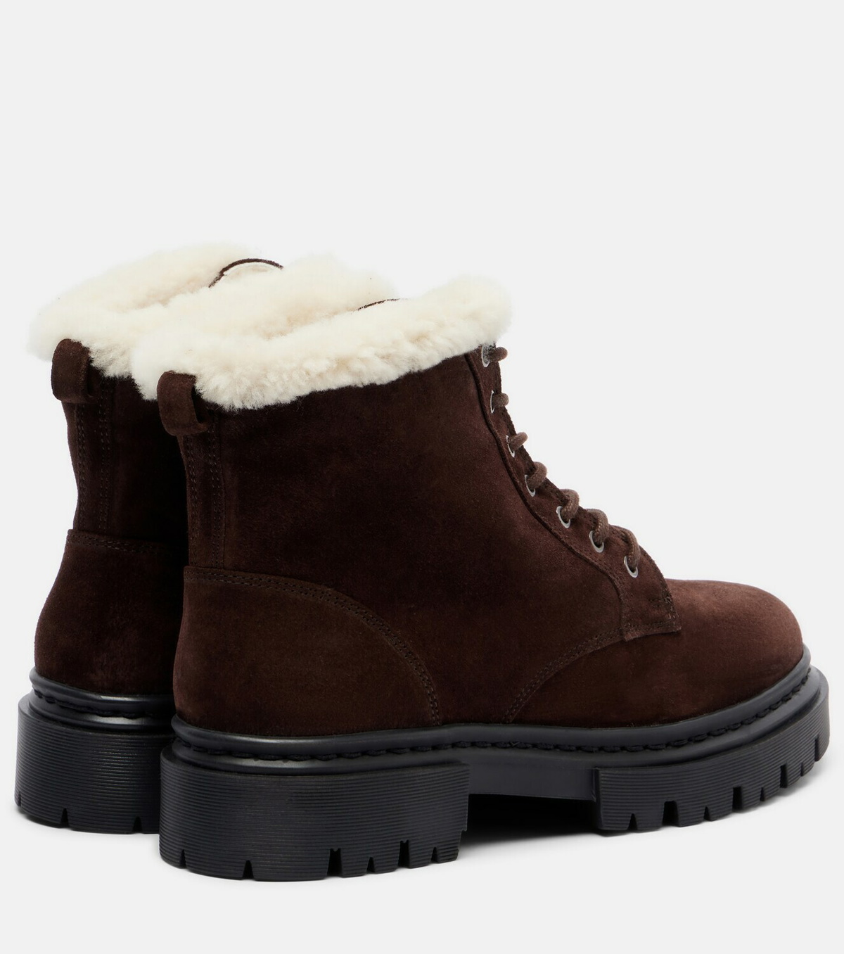 Staud Henry shearling-lined suede combat boots