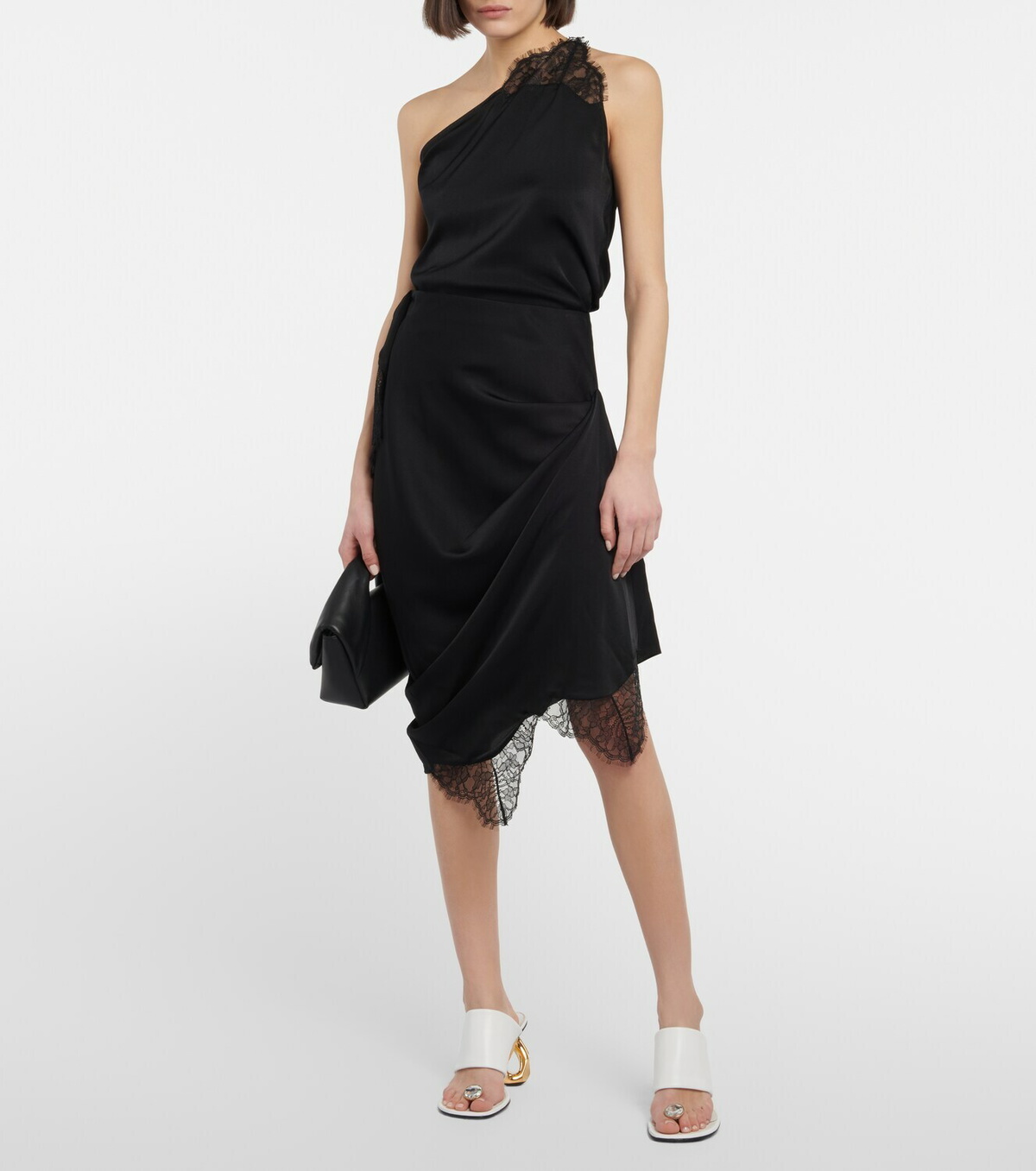 JW Anderson - Lace-trimmed satin slip skirt JW Anderson