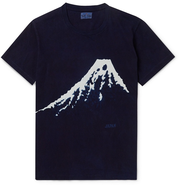 Photo: Blue Blue Japan - Bassen Indigo-Dyed Cotton-Jersey T-Shirt - Blue