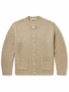 Acne Studios - Komer Brushed Stretch-Nylon, Wool and Mohair-Blend Cardigan - Neutrals