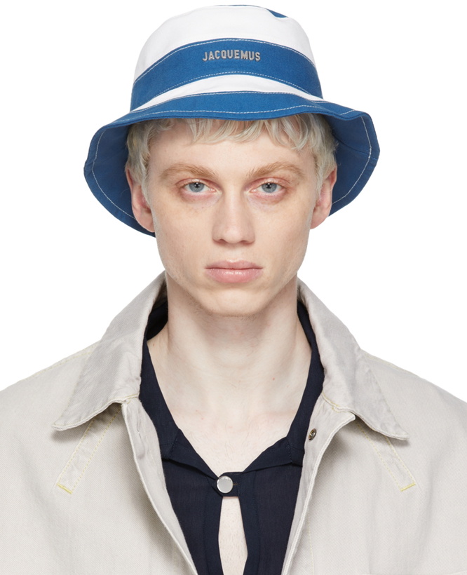Photo: Jacquemus Blue & White 'Le Bob Rayures' Bucket Hat