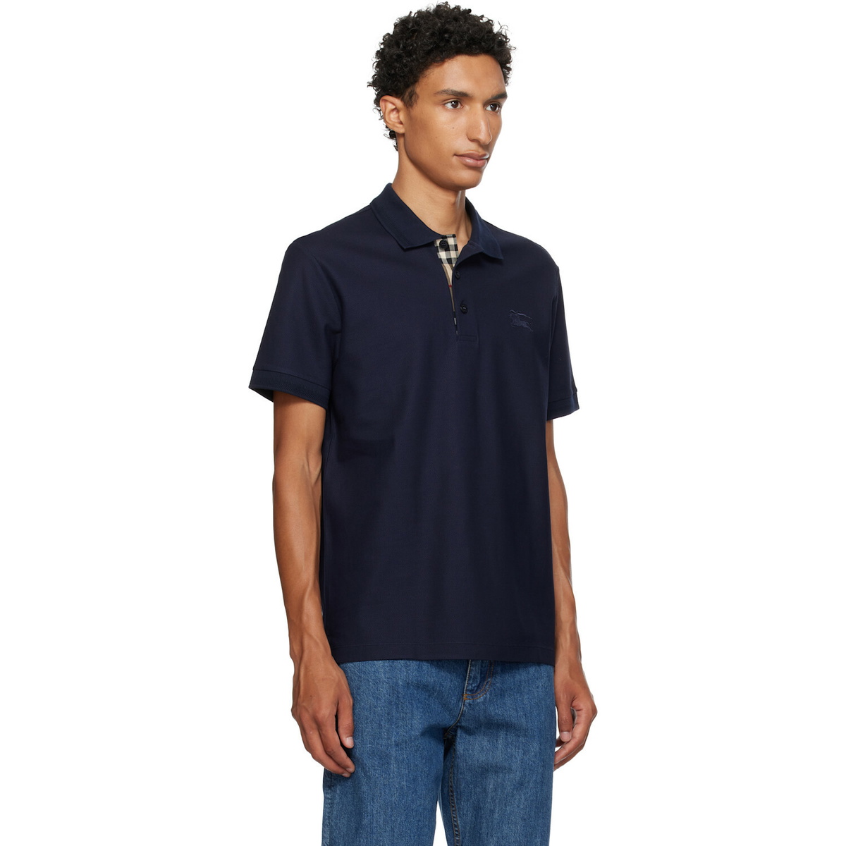 Burberry Navy Cotton Polo