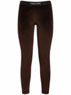 TOM FORD - Velvet Logo High Waist Leggings