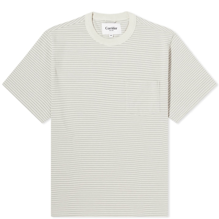 Photo: Corridor Men's Mini Stripe T-Shirt in Grey