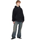 Balenciaga Black Hooded Zip-Up Jacket