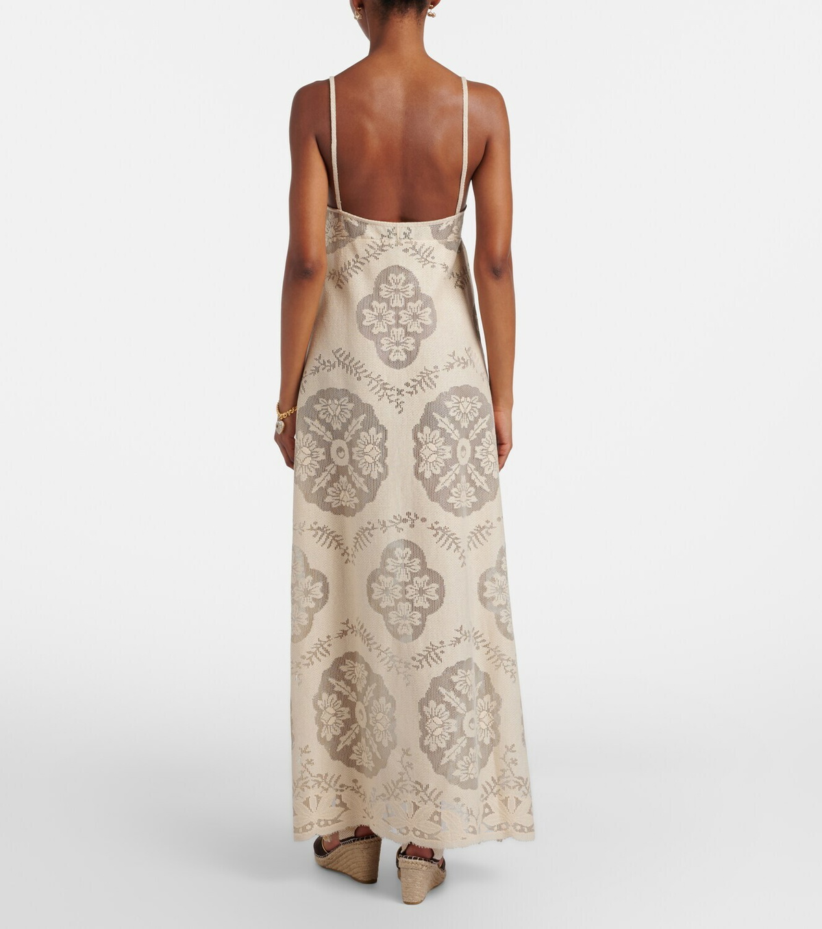Valentino VGold floral cotton-blend maxi dress