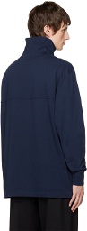 Lemaire Navy High Collar Sweatshirt