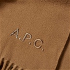 A.P.C. Women's Brodee Logo Scarf in Camel