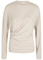 Vince Draped Stretch-jersey top Off White