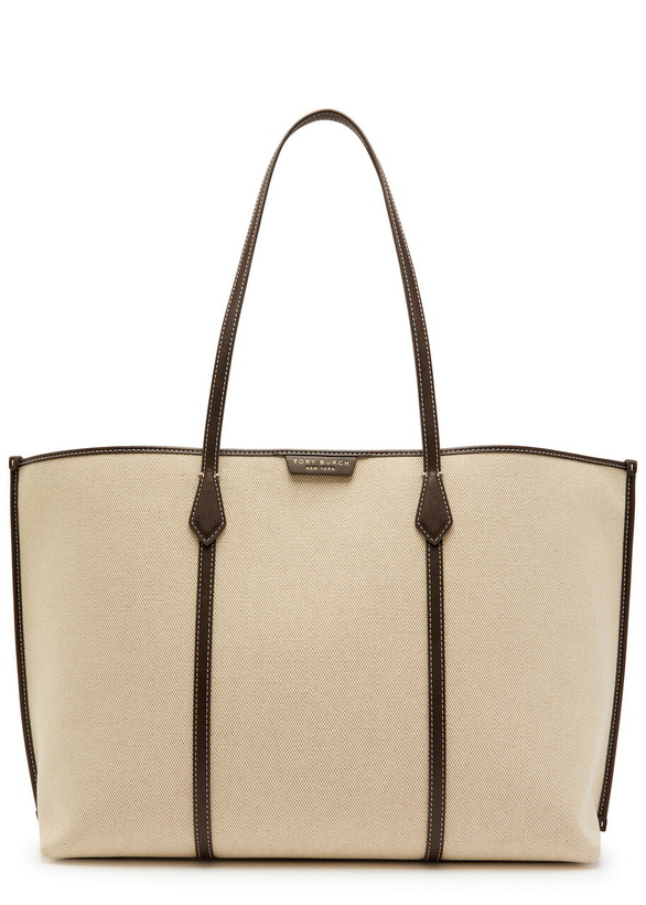 Photo: Tory Burch Perry Leather-trim Canvas Tote - Natural - One Size