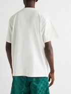 GUCCI - Glittered Logo-Print Cotton-Jersey T-Shirt - White