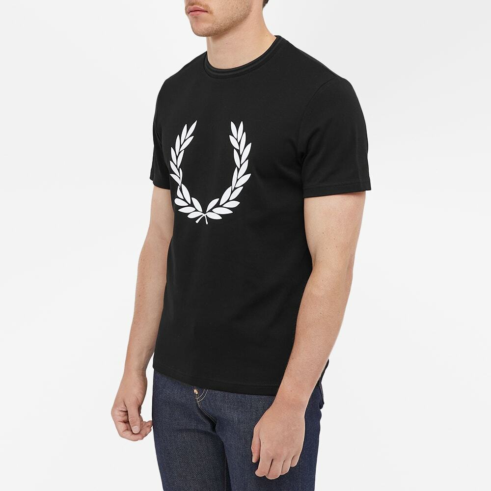 Fred Perry Men S Flock Laurel Wreath T Shirt In Black Fred Perry