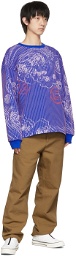 Clot Blue Polyester Sweater