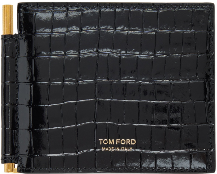 Photo: TOM FORD Black Croc Money Clip Wallet