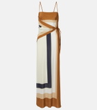 SIR Printed silk maxi dress