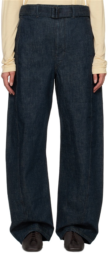 Photo: LEMAIRE Indigo Twisted Belted Jeans