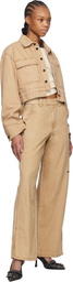 We11done Beige Cropped Work Jacket