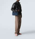 Bottega Veneta Andiamo Intrecciato Small suede messenger bag