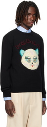 Valentino Black 'Le Chat De La Maison' Patch Sweater